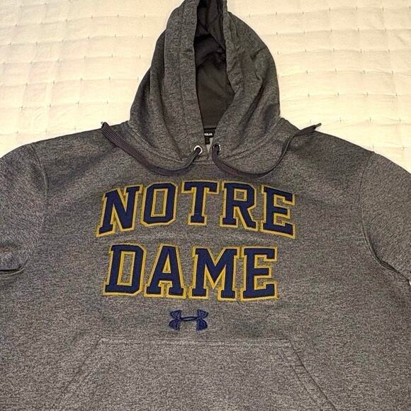 Under Armour Notre Dame Hoodie Women’s S | Gray Storm Tech - Picture 3 of 13